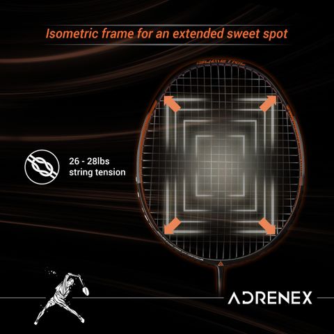 Adrenex by Flipkart Adrenex R501 Badminton Racquet, Black Orange, 90g - Image 8