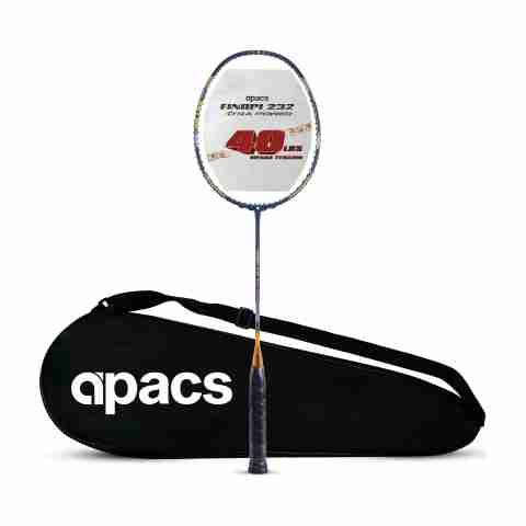 apacs Finapi 232 Xtra Power (40 LBS, 40T Extra Strong Graphite) Blue, Gold Unstrung Badminton Racquet (Pack of: 1, 85 g) - Image 5