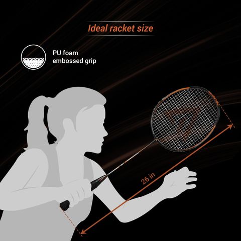 Adrenex by Flipkart Adrenex R501 Badminton Racquet, Black Orange, 90g - Image 7