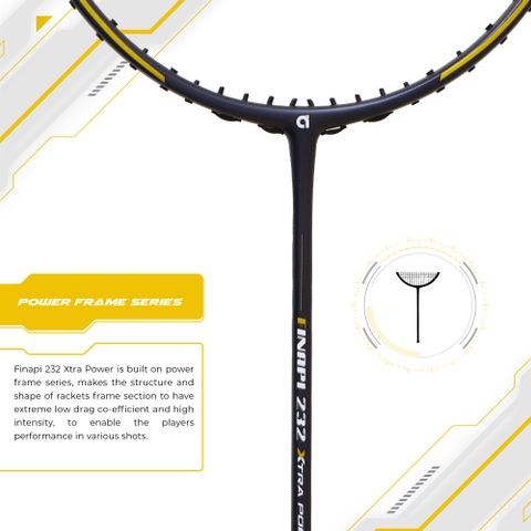 apacs Finapi 232 Xtra Power (40 LBS, 40T Extra Strong Graphite) Blue, Gold Unstrung Badminton Racquet (Pack of: 1, 85 g) - Image 7