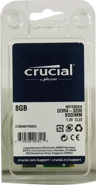 Crucial 3200Mhz Crucial Notebook Memory with 10 Years Warranty
