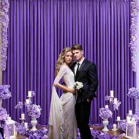 Stookin 4x10 Purple Backdrop Curtain 2 Panels - Image 2