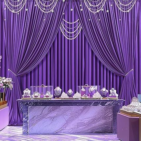 Stookin 4x10 Purple Backdrop Curtain 2 Panels - Image 5