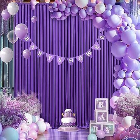 Stookin 4x10 Purple Backdrop Curtain 2 Panels - Image 4