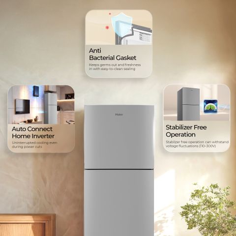 Haier 240L Frost Free Double Door 2 Star Refrigerator (Moon Silver, - Image 5