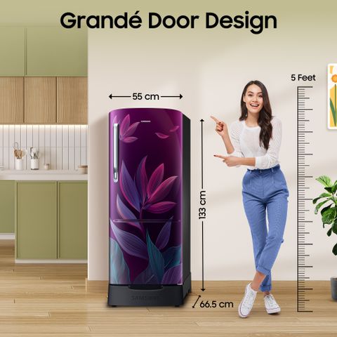 Samsung 183L Direct Cool Single Door 4 Star Refrigerator, Purple - Image 6