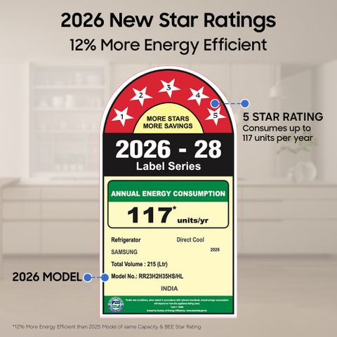 Samsung 215 L Direct Cool Single Door 5 Star Refrigerator with Base Drawer with Digital Inverter, Single Touch Defrost, 2026 Model (Hydrangea Blue, RR23H2H35HS/HL) - Image 5