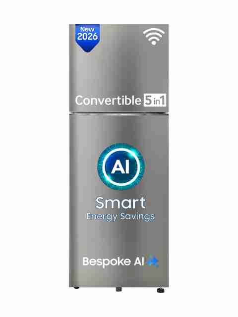 Samsung 350 L Frost Free Double Door 2 Star Refrigerator with Convertible 5-in-1, Wifi Enabled, Bespoke AI, Digital Inverter, 2026 Model (EZ CLEAN STEEL, RT38HG5A42SLHL) - Image 4