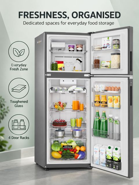 Whirlpool 235 L Frost Free Double Door 3 Star Refrigerator (Lunar Steel, IF INV 278 LUNAR STEEL(3S) CONV-Y) - Image 7