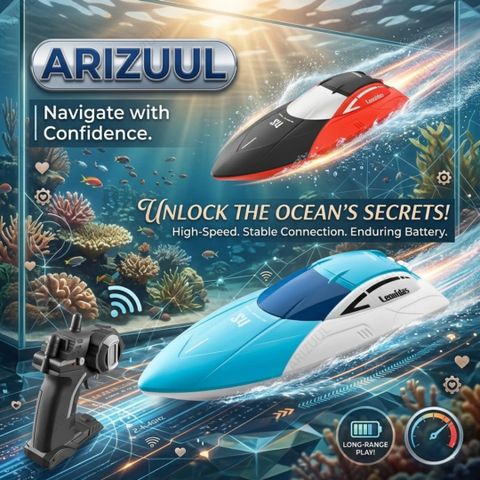 Arizuul 4DRC S4 High Speed RC Boat (Blue) - Image 8