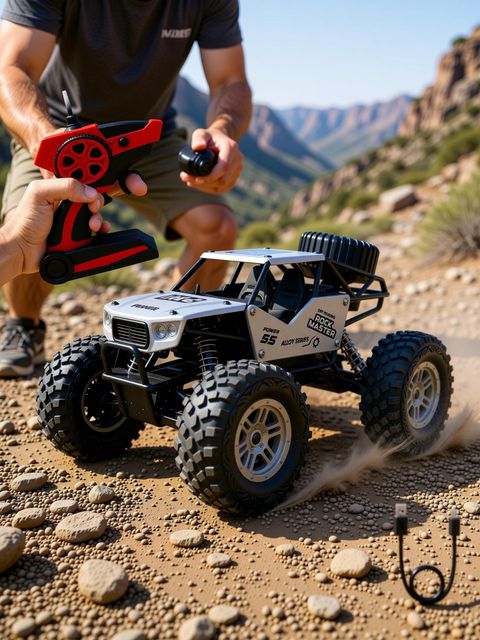 Wonder Remote Control Rock Crawler Master Monster Car for Kids Silver (Silver) - Image 7