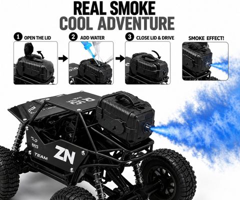 ZUNBELLA 4WD Remote Control Rock Crawler with Smoke Effect - Image 5