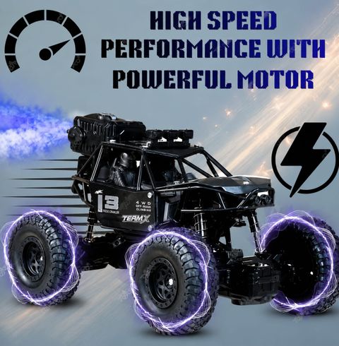 Aavkar Creation Big Rock Crawler Car 4x4 with Smoke, Remote Control - Image 6