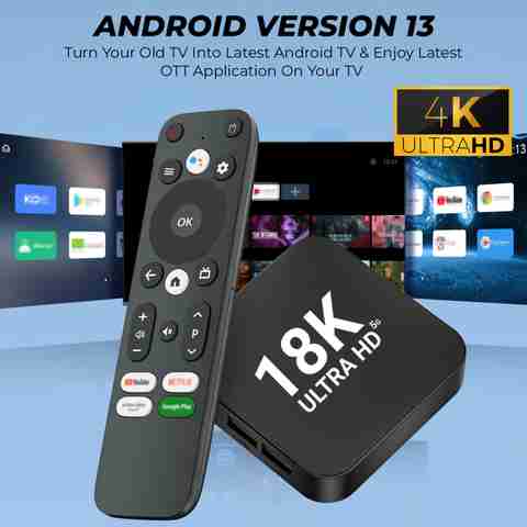 MOBIZAC 4K Android TV Box 8GB RAM+128GB ROM Built-in Chromecast