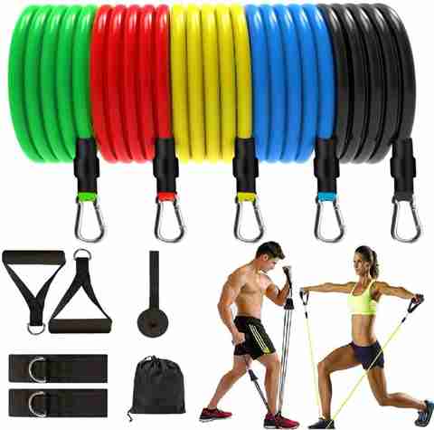 Athlian Band/Toning Set of 11 with Workout Chart (Multicolor) - Image 5