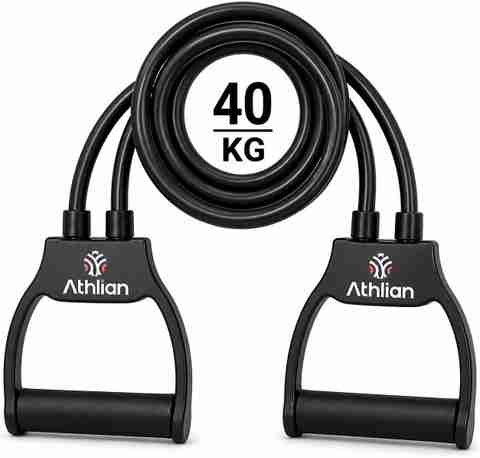 Athlian FK Double Toning Tube Pull Exercise Band for Stretching, Workout, Home Gym_TB372 Resistance Tube (Multicolor) - Image 4
