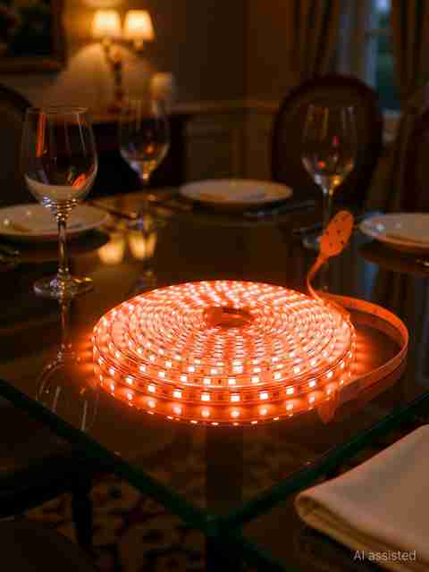Volt Vision 1200 LEDs 5 m Orange Steady Strip Rice Lights (Pack of 1) - Image 2