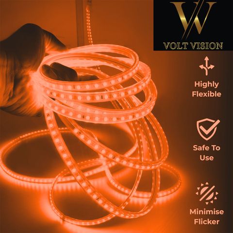 Volt Vision 1200 LEDs 5 m Orange Steady Strip Rice Lights (Pack of 1) - Image 6