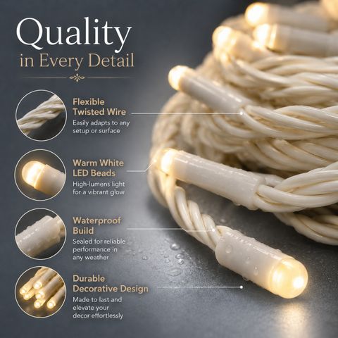 Refulgix 40 LEDs 12m Yellow String Rice Lights Pack of 10 - Image 6