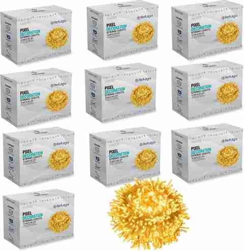 Refulgix 40 LEDs 12m Yellow String Rice Lights Pack of 10 - Image 5