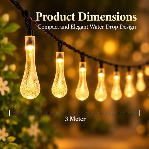 Refulgix 16 LEDs 3.5m Yellow Water Drop Rice Lights - Image 8