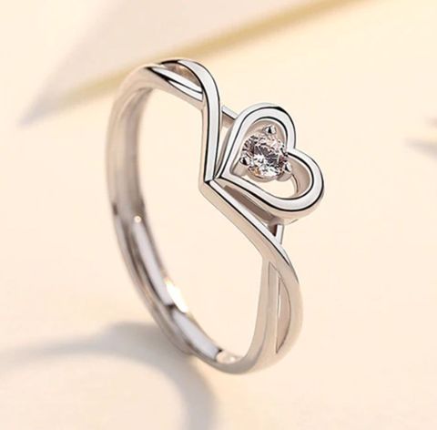 Devora Sizzling Solitaire Adjustable Heart Ring - Image 8