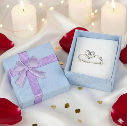 Devora Sizzling Solitaire Adjustable Heart Ring - Image 6