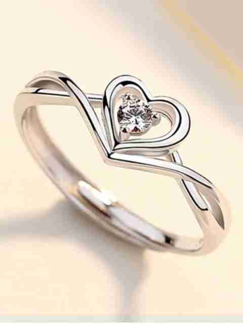 Devora Sizzling Solitaire Adjustable Heart Ring - Image 5