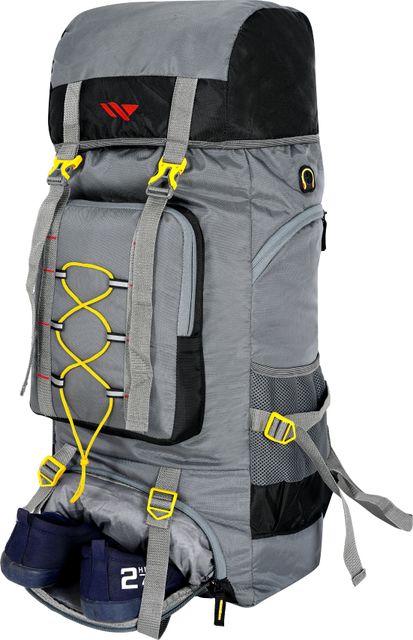 Wayaq Tourist Travel Backpack for Outdoor Sport Trekking Hiking Camping Mountaineering Rucksack - 80 L (Grey, Yellow) - Image 6