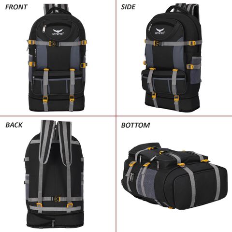 Sky Spirit 110L Travel Backpack Combo Set, Black, Pack of 2 - Image 8