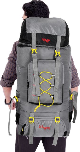 Wayaq Tourist Travel Backpack for Outdoor Sport Trekking Hiking Camping Mountaineering Rucksack - 80 L (Grey, Yellow) - Image 7