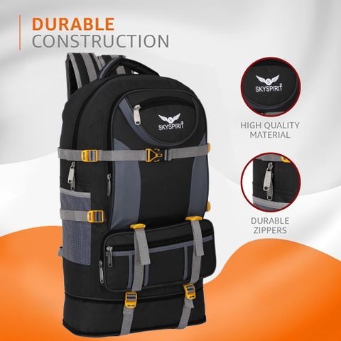 Sky Spirit 110L Travel Backpack Combo Set, Black, Pack of 2 - Image 6