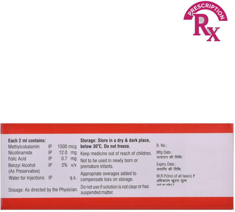 nervijen injection for b12 Plus (2 ml) Price in India Size:500 mL IV Therapy and Vitamin conditioner
