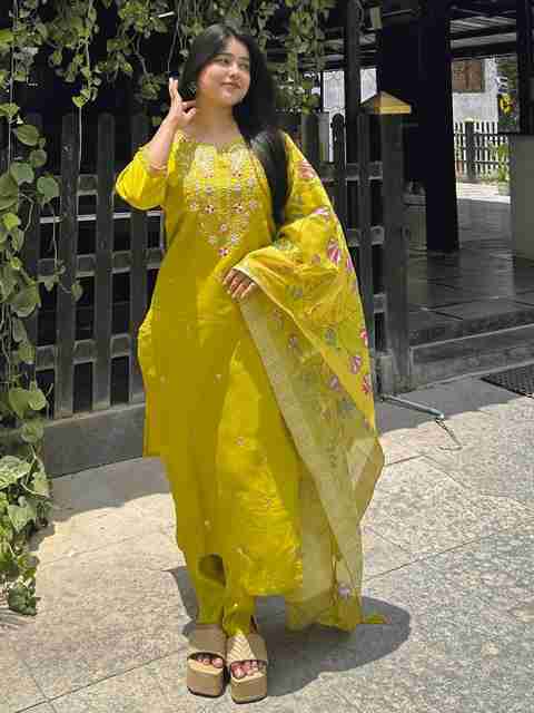VredeVogel Embroidered Kurta Set with Dupatta - Image 5