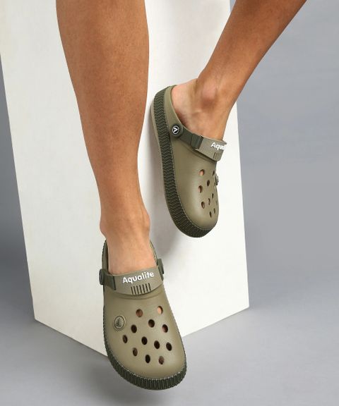 Aqualite Men Comfort, Anti-Skid Clogs Sandal (Khaki, Olive , 8) - Image 5