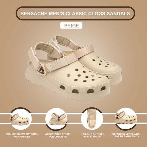BERSACHE Men Slides Brown Size 9 - Image 8