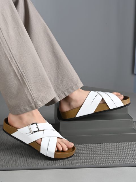 CLERKSVILLE Men Slip-On Open Toe Casual Sandal (White, 9) - Image 6