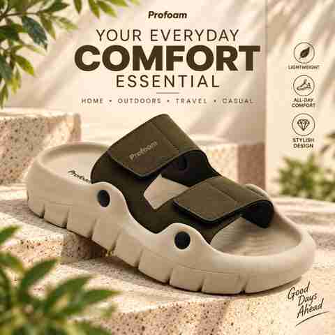 PROFOAM Men Sandal (Olive , 8) - Image 5