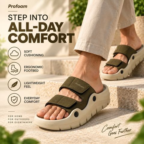 PROFOAM Men Sandal (Olive , 8) - Image 6
