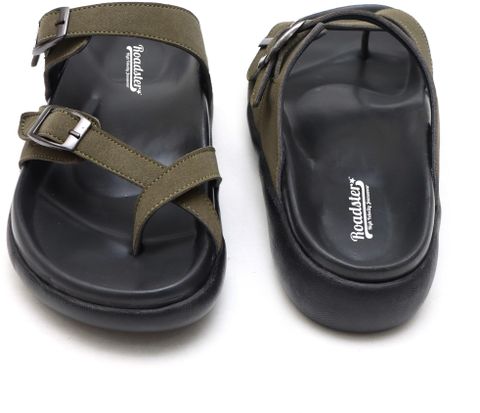 Roadster Men Sandal (Olive , 9) - Image 8