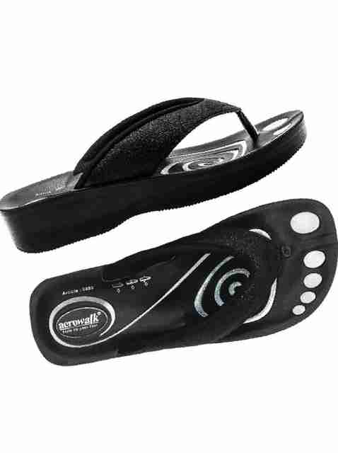 aerowalk Women Flats Sandal (Black, 7) - Image 5