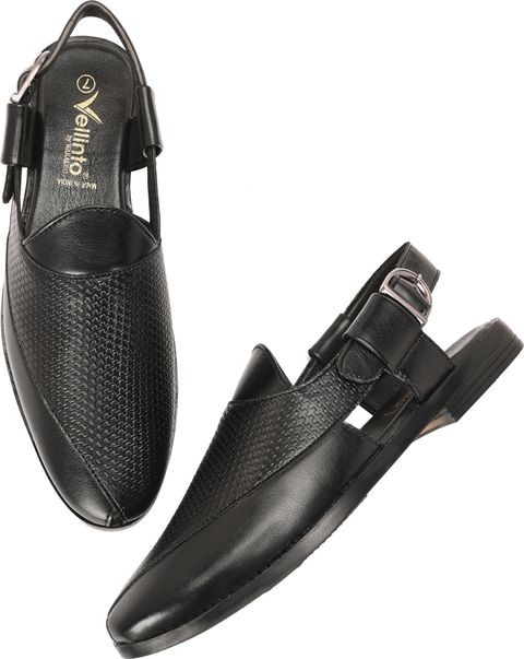 Vellinto Men Bellies Sandal (Black, 8) - Image 8
