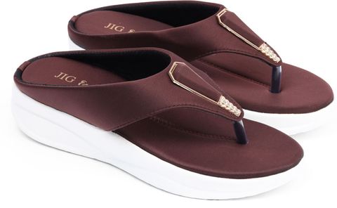 JIG & SID Women Wedges Sandal Brown Size 8 - Image 6