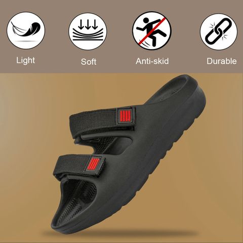 WELDONE Men Flats Sandal Black Size 7 - Image 8