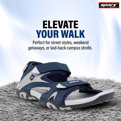 Sparx Men SS 453 Sandal (Grey, Navy, 7) - Image 7
