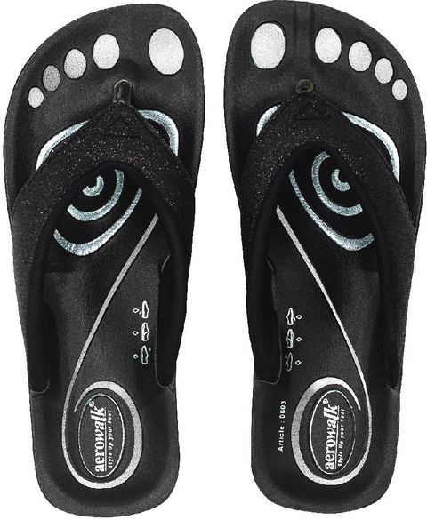 aerowalk Women Flats Sandal (Black, 7) - Image 7
