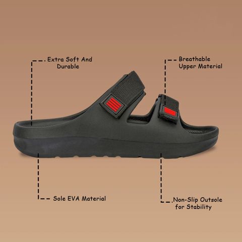 WELDONE Men Flats Sandal Black Size 7 - Image 7