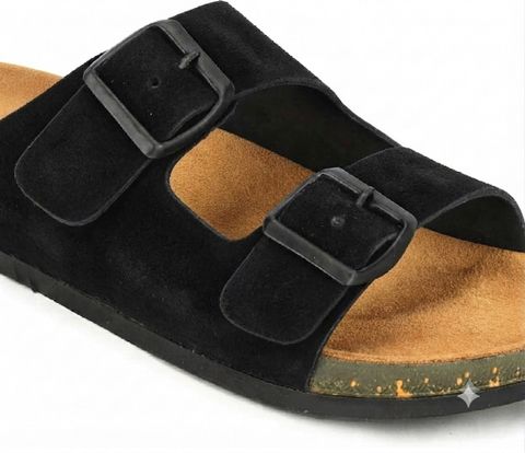 QADAM Men Casual Sandal (Black, Tan , 9) - Image 8