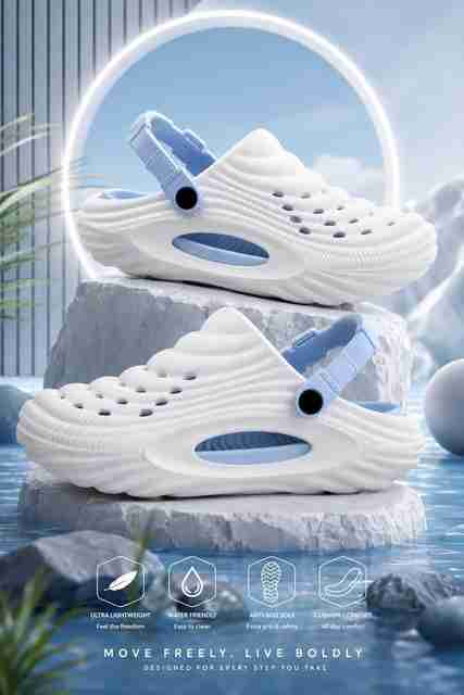 Glitchez Men 310 EVA Waterproof Clogs Sandal (White, 7) - Image 2