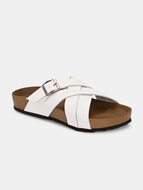 CLERKSVILLE Men Slip-On Open Toe Casual Sandal (White, 9) - Image 7